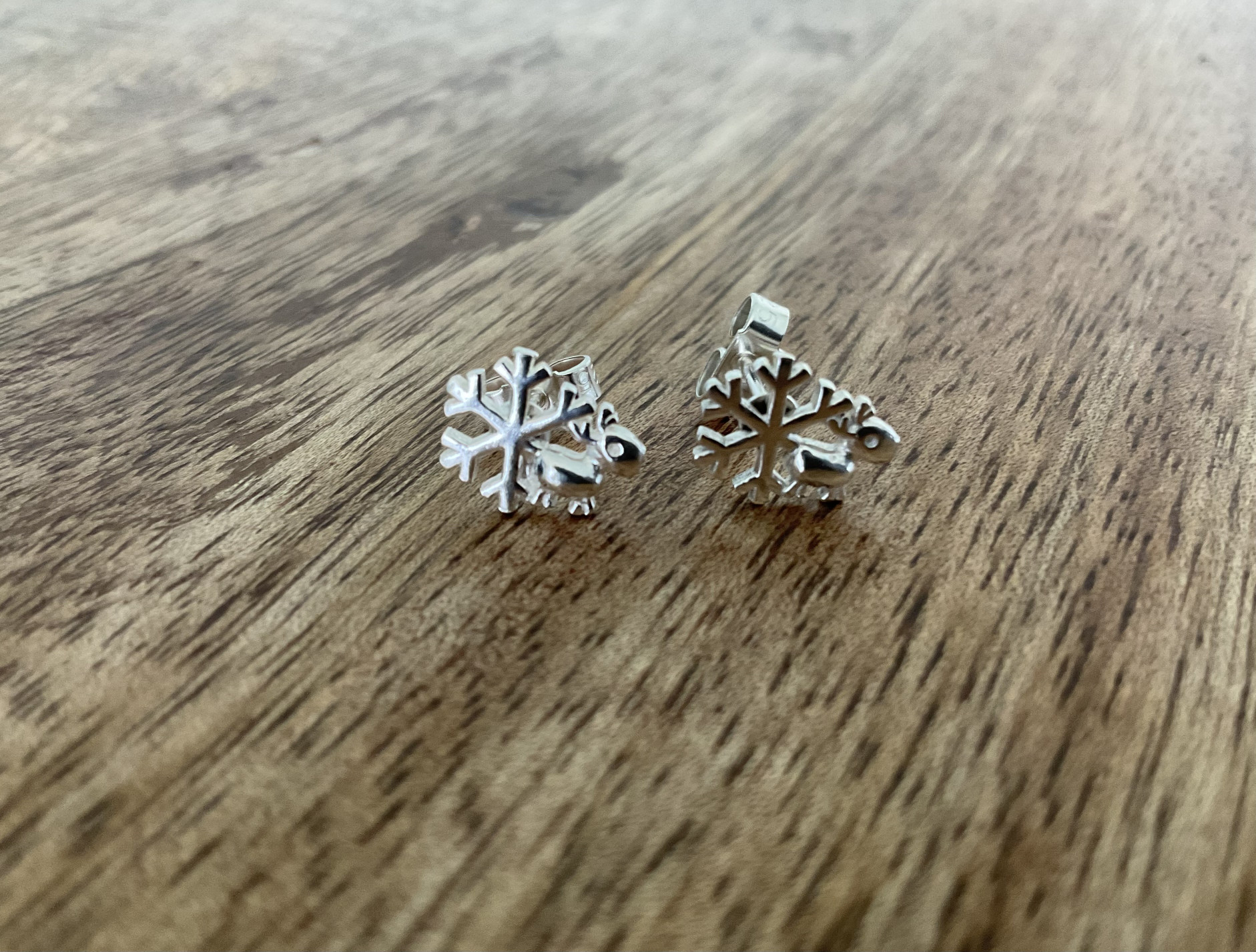 Snowflake & Rudolf Christmas Stud Earrings